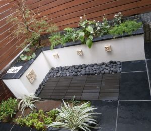 造園工事・植栽／横浜市／　モノトーンとグリーンのアジアンリゾートな庭　